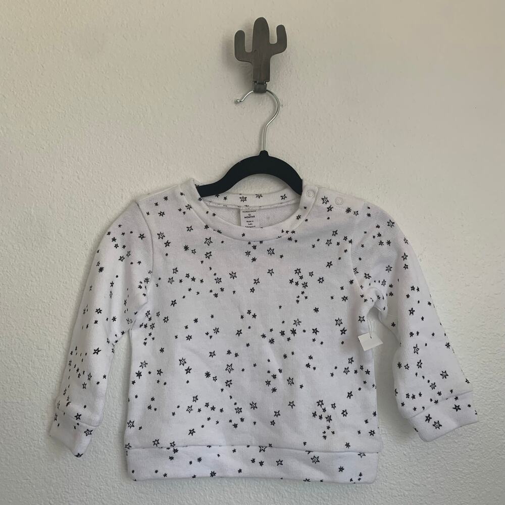NEW Nordstrom‎ Star Pullover Sweatshirt in Black and White